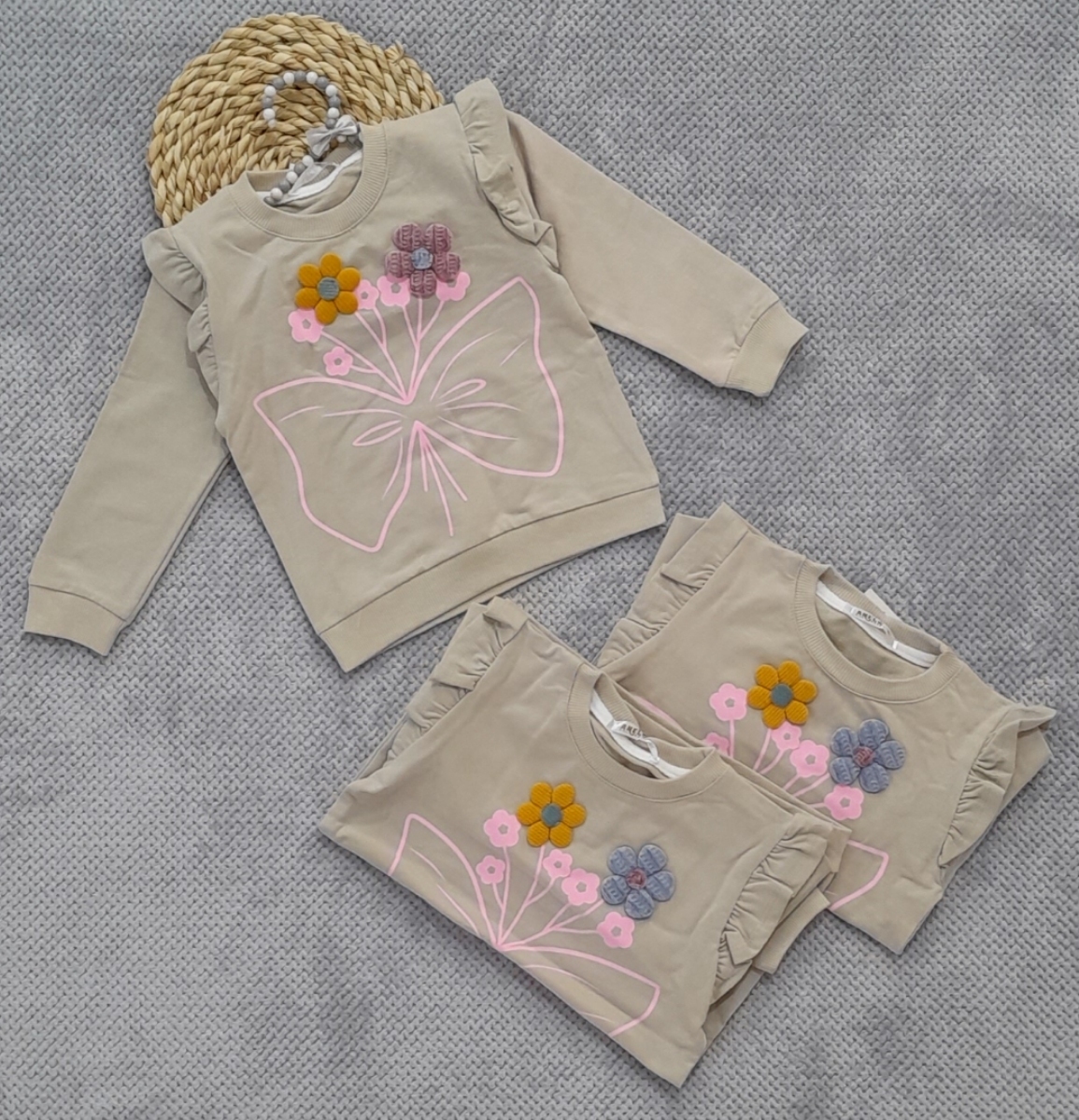 بلوز تک دخترانه سرشانه گلدار