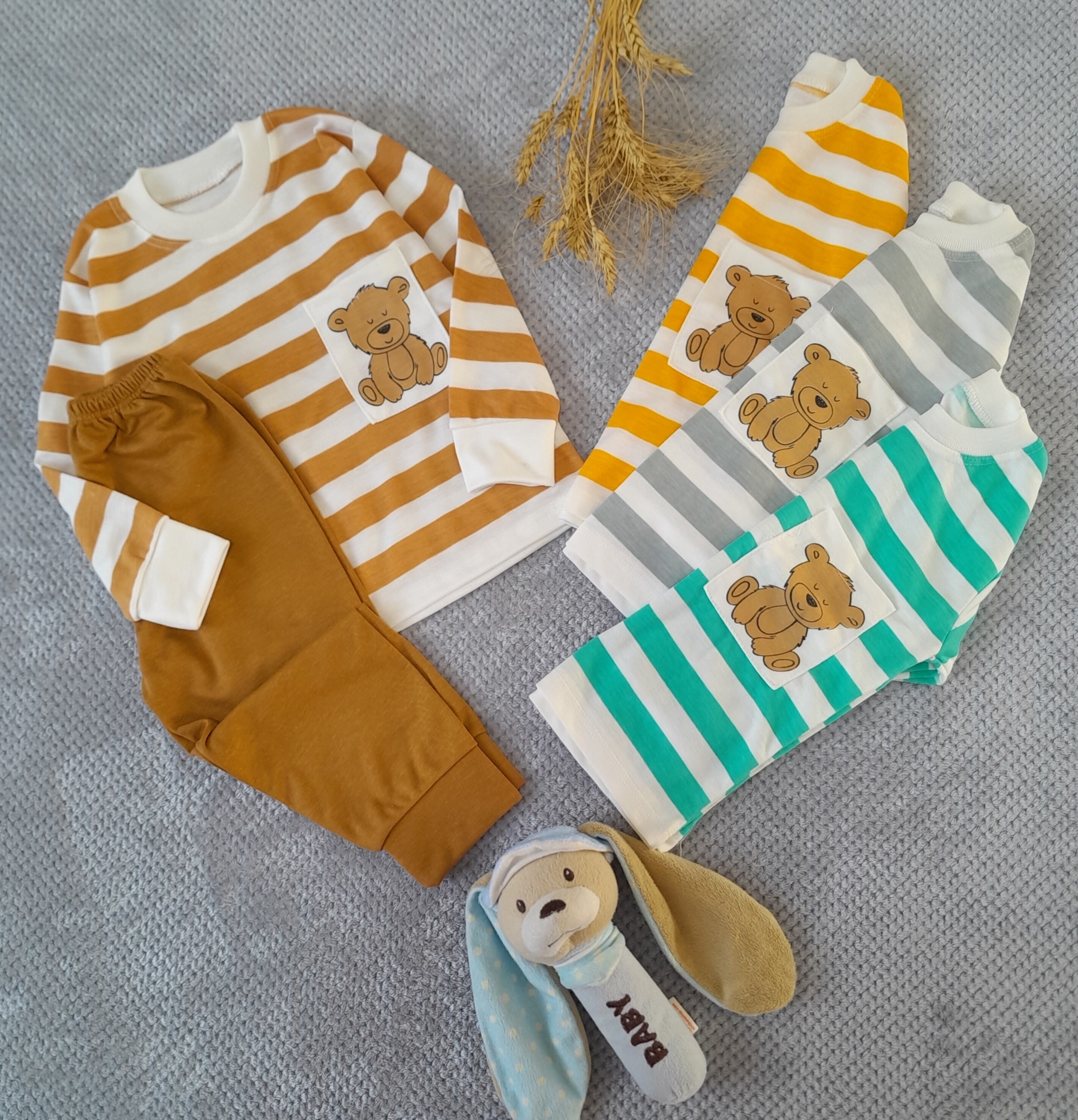 بلوز و شلوار راه راهی خرسی