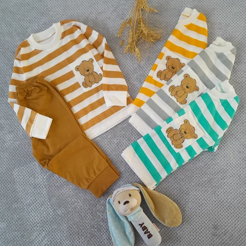 بلوز و شلوار راه راهی خرسی