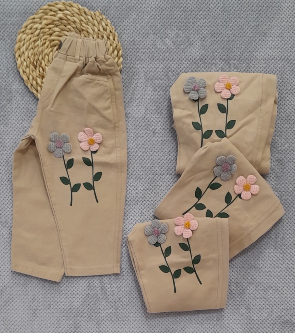 شلوار کتان گلدار